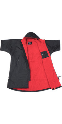 2022 Dryrobe Advance Short Sleeve Changing Robe / Poncho DR100 - Black / Red